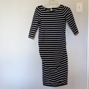 EUC Old Navy Striped Maternity Dress elbow sleeve